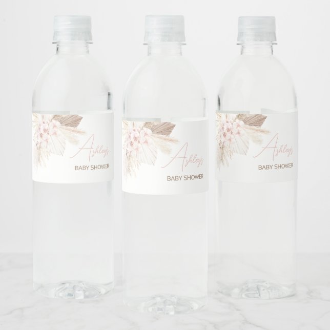 Pink Floral Pampas Boho Babydusche (Flaschen)