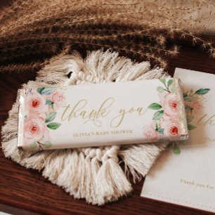 Pink Floral Personalisiert Candy Bar Wrapper Flyer