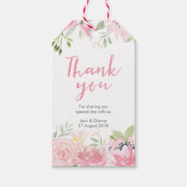 Pink floral personalisiert Vielen Dank für Ihre Un Geschenkanhänger