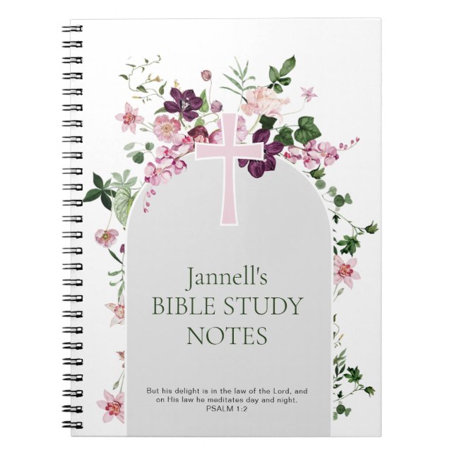 Pink Floral Personalized Bible Study Notizblock (Vorderseite)