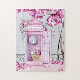 Pink Floral Phone Booth Personalisiert