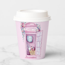 Pink Floral Phone Booth | Süß 16 Pappbecher