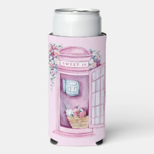 Pink Floral Phone Booth Süß 16 Selters Dosenkühler