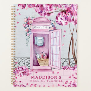Pink Floral Phone Stand Personalisiert Hochzeit Planer