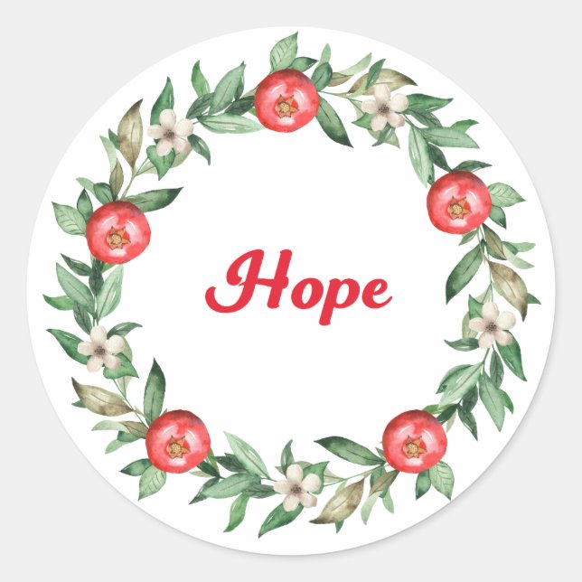 Pink Floral Pomegranate Spirituelle Stickers - Hof (Vorderseite)