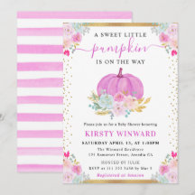 Pink Floral Pumpkin Fall Baby Dusche