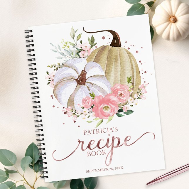 Pink Floral Pumpkin Fall Brautparty Rezept Buch (Von Creator hochgeladen)
