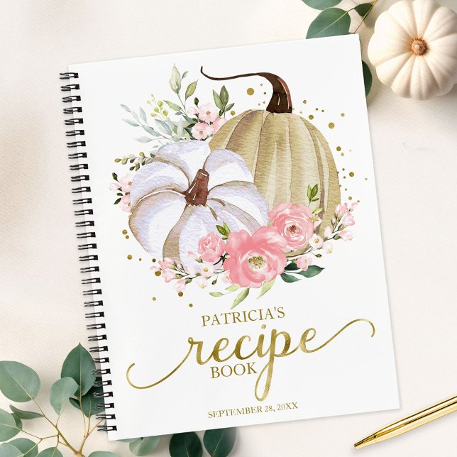 Pink Floral Pumpkin Fall Brautparty Rezept Buch (Von Creator hochgeladen)
