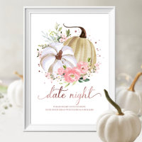 Pink Floral Pumpkin Fall Datum Night Jar Zeichen