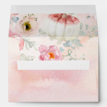 Pink Floral Pumpkins Muster Wasserfarbenfall Party