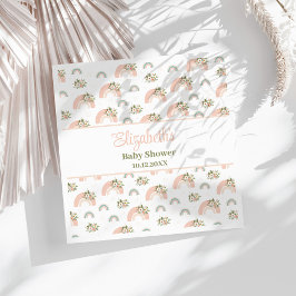 Pink Floral Rainbow Baby Dusche Napkins Serviette