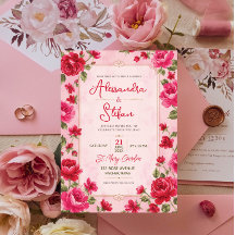 Pink Floral Romantic Rose Elegant Garden