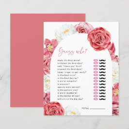 Pink Floral Rose Brautparty Raten Sie, wer gespiel