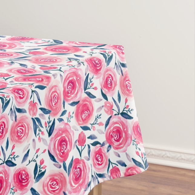 Pink Floral Rose Muster Tischdecke (Beispiel)