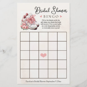 Pink Floral Runner Themed Brautparty Bingo Game