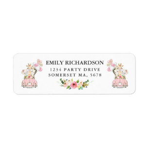 Pink Floral Safari Drive By Baby Showadresse