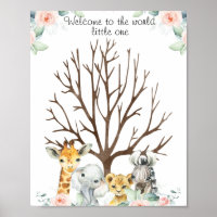 Pink Floral Safari empreintes digitales Poster du 