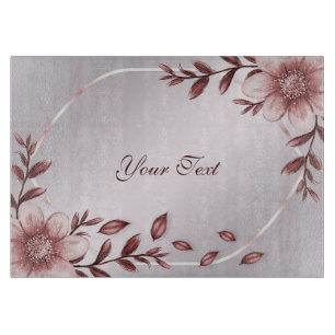 Pink-Floral-Schneidpappe Schneidebrett