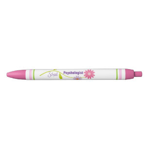 Pink Floral School Psychologin Pen Kugelschreiber