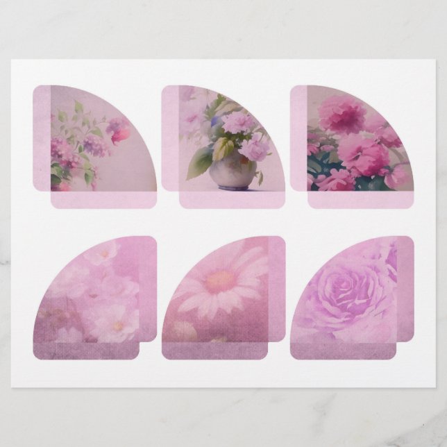 Pink Floral Scrapbook Ecken (Vorderseite)