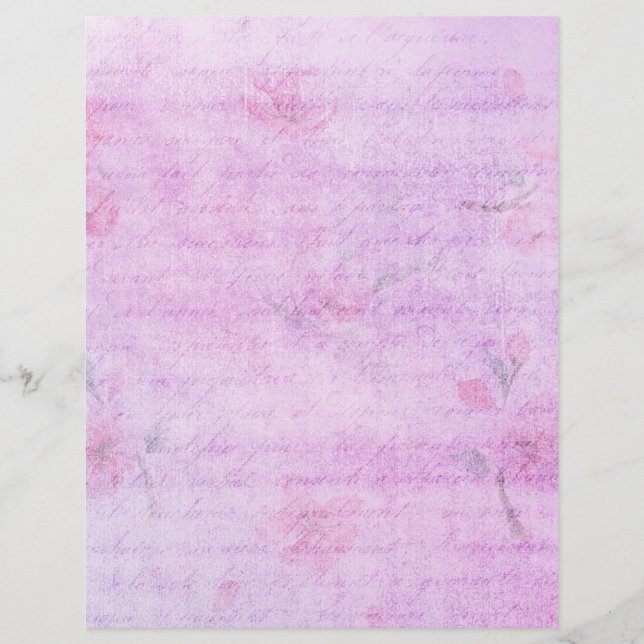 Pink Floral Shabby Chic Scrapbook Ephemere (Vorderseite)