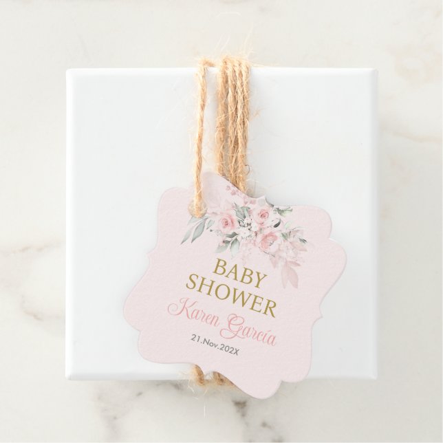 Pink Floral Spanish Baby Shower Girl Geschenkanhänger (Beispiel)