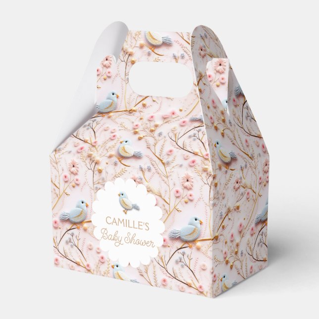 Pink Floral Spring Girl Babydusche Geschenkschachtel (Vorderseite)