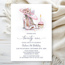Pink Floral Stiletto Shoes 21st Birthday Party