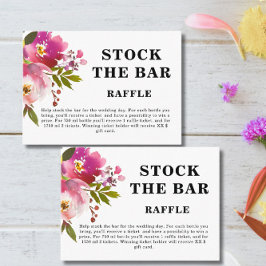 Pink Floral Stock the bar Bridal Shower   Begleitkarte