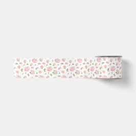 Pink Floral Tee Party Baby Dusche Satinband