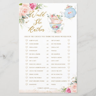 Pink Floral Tee Party würde sie eher Bridal Game