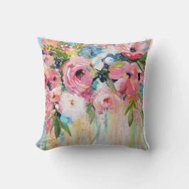 Pink Floral Throw Pillow Kissen