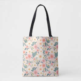 Pink Floral Tote Bag- Over The Shoulder Tasche