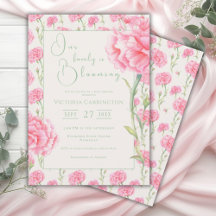 Pink Floral Unsere Familie blüht die Einladung von