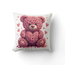 Pink Floral Valentine Teddy Bear