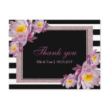 Pink Floral Vielen Dank Postcard