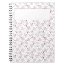 Pink Floral Vines Flowers Notes Notizblock