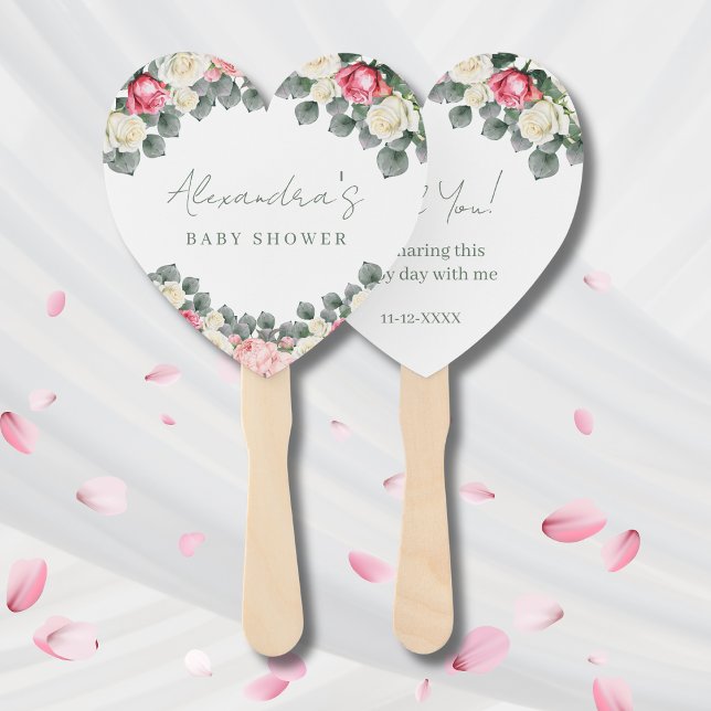 Pink Floral Vintag Rose Kinderdusche Danke Fächer (Von Creator hochgeladen)