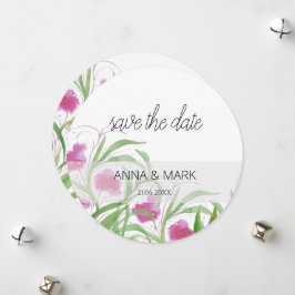 Pink Floral Wasserfarbe Handgestrichen Feiertagskarte