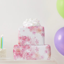 Pink Floral Watercolor Geschenkpapier
