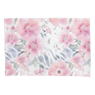 Pink Floral Watercolor Kissenbezug