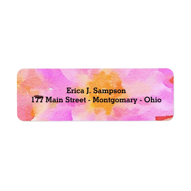 Pink Floral Watercolor Labels (Vorne)