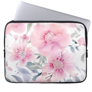 Pink Floral Watercolor Laptopschutzhülle