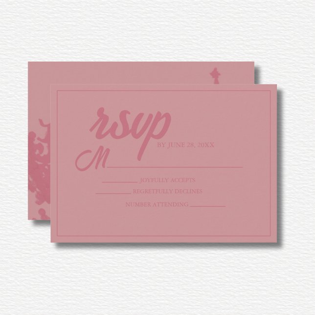 Pink Floral Watercolor Wedding  RSVP Karte (Von Creator hochgeladen)