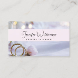 Pink Floral Wedding Celebrant Business Card Visitenkarte