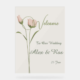 Pink Floral Wedding Welcome Poster