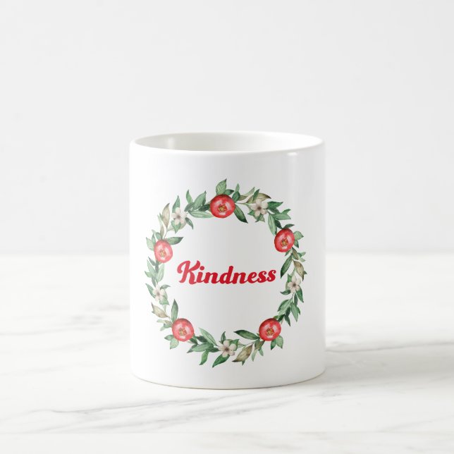 Pink Floral Weihnachtskraut Kaffee Tasse-Freundlic Kaffeetasse (Mittel)