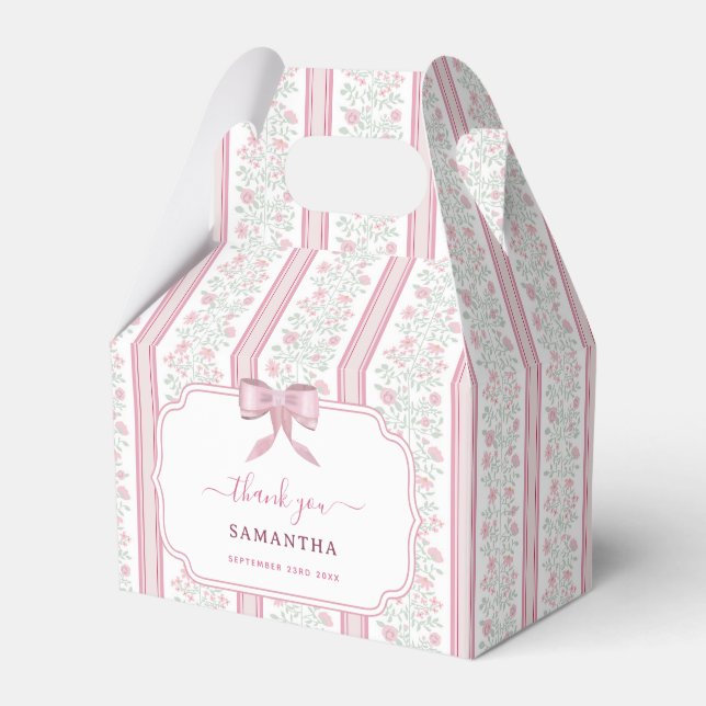 Pink Floral Wildflowers Coquette Party Geschenkschachtel (Vorderseite)
