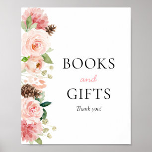 Pink Floral Winter Baby Duschbücher & Geschenke Un Poster