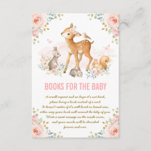 Pink Floral Woodland Deer Bunny Books for Baby Begleitkarte